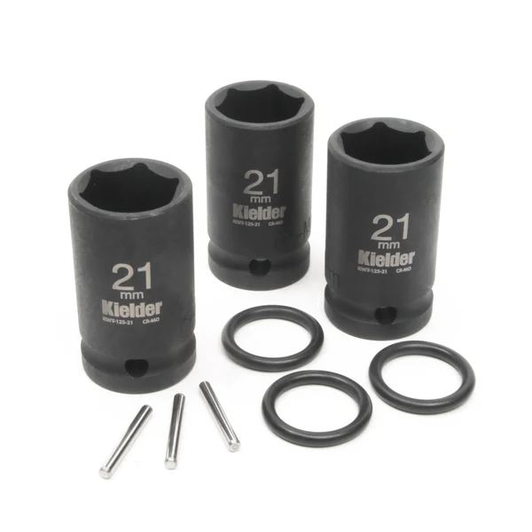 KWT-125-PO3 1/2" 21mm Impact Socket (52mm Long) + Pin and O-Ring (3 Pack)