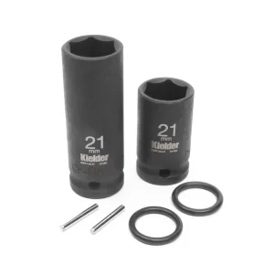 KWT-1256-PO2 1/2" 21mm Impact Sockets (52 and 80mm Long) + Pin and O-Rings (2 Pack)