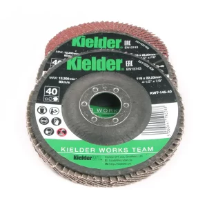KWT-145 115mm 40 Grit Flap Disc for Angle Grinder 3 Pack